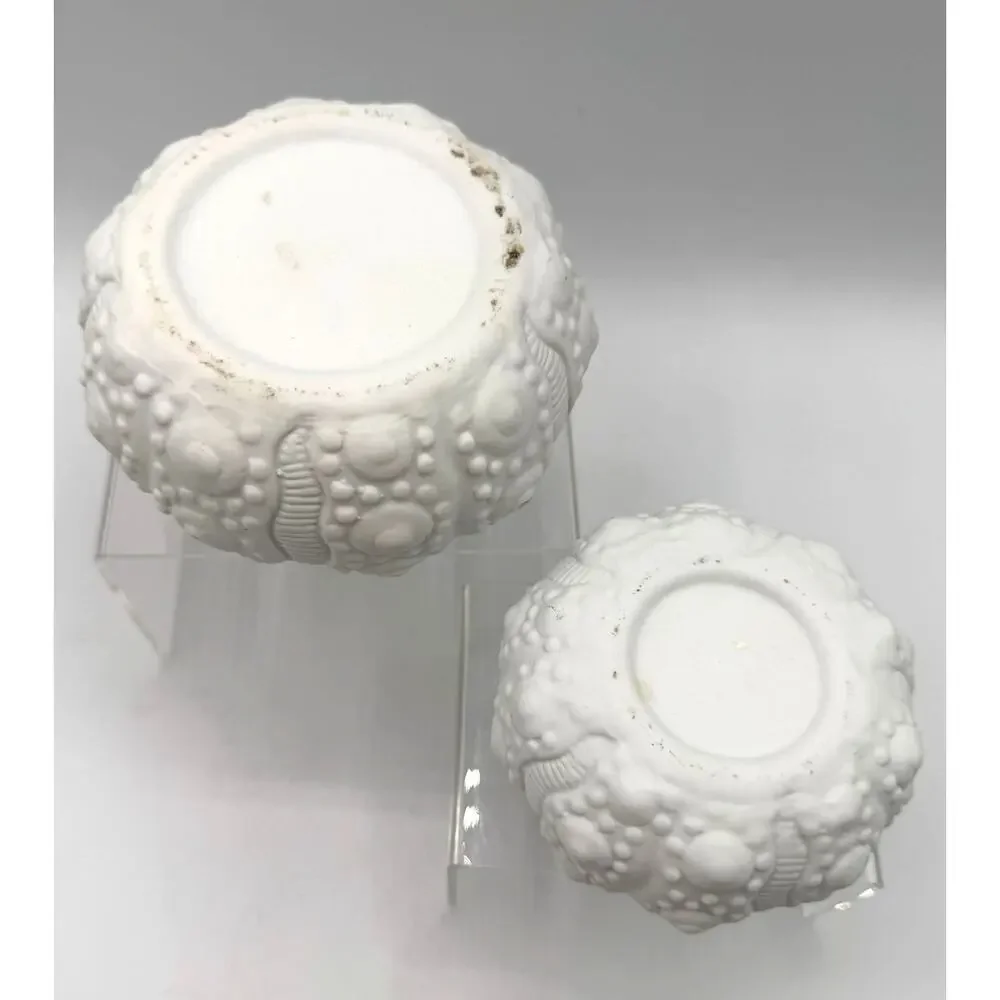 White Ceramic Sea Urchin Candle Holders/Trinket Dishes